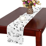 Music Notes Pattern Print Design 04 Table Runner