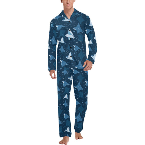 Stingray Pattern Print Design 04 Men's Long Pajama Set