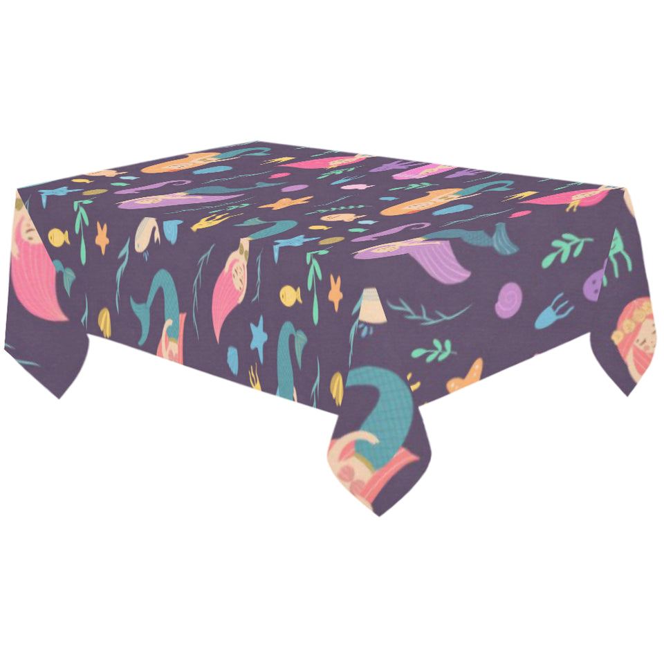beautiful mermaid Fish jellyfish algae other marin Tablecloth