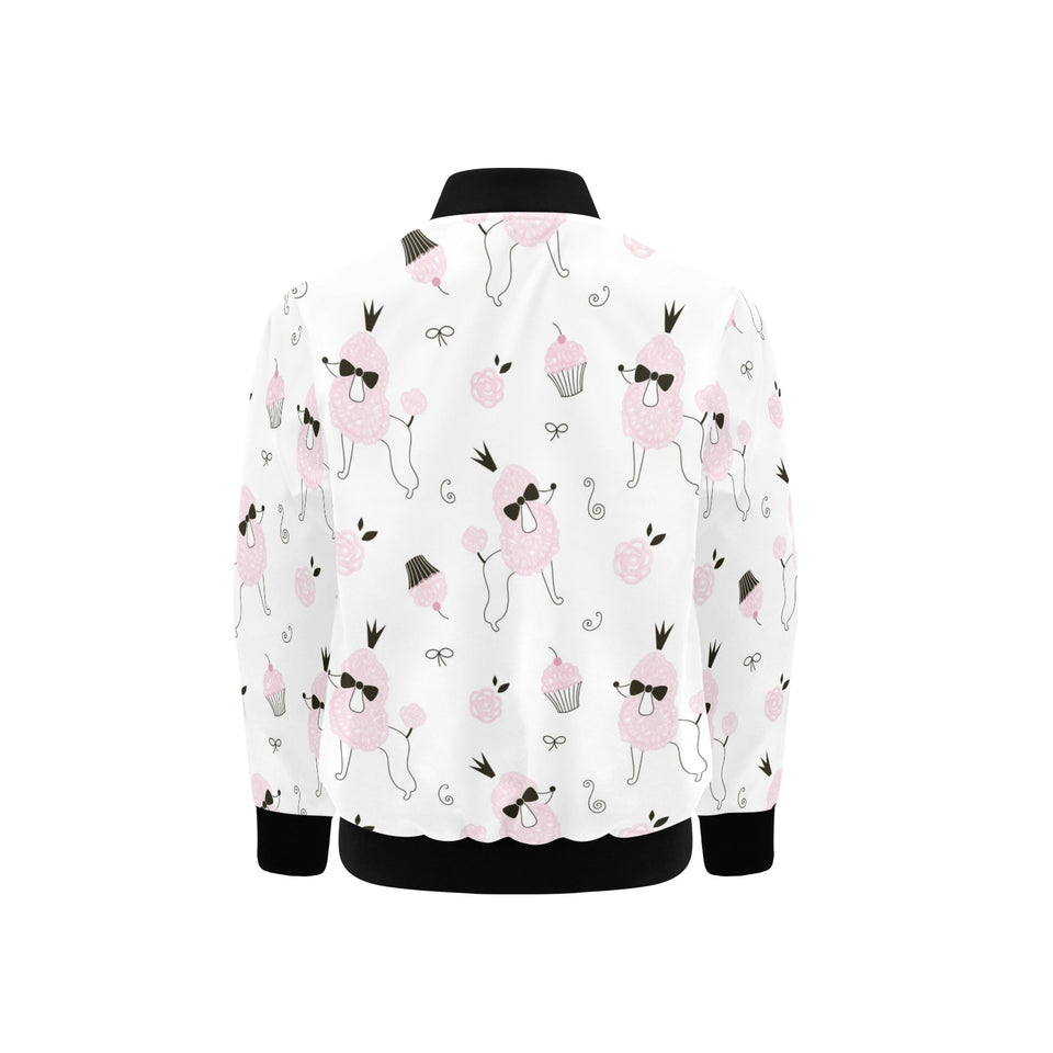 Poodle dog rose cake pattern Kids' Boys' Girls' Bomber Jacket