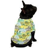 Hand drawn windmill pattern All Over Print Pet Dog Round Neck Fuzzy Shirt