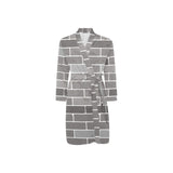 Brick Printed Pattern Print Design 05 Men's Long Sleeve Belted Night Robe