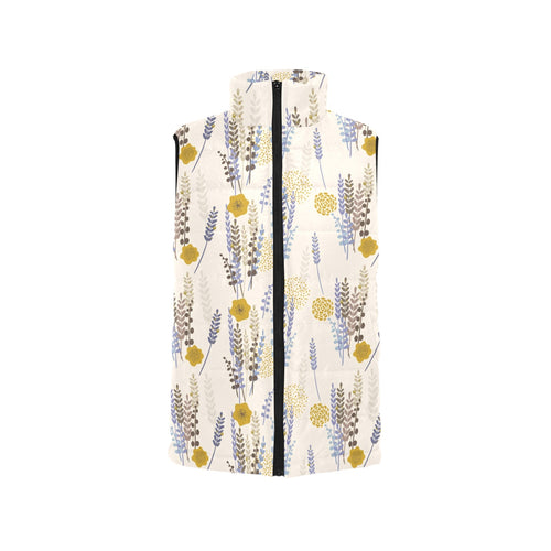 Lavender modern pattern blackground Men's Padded Vest