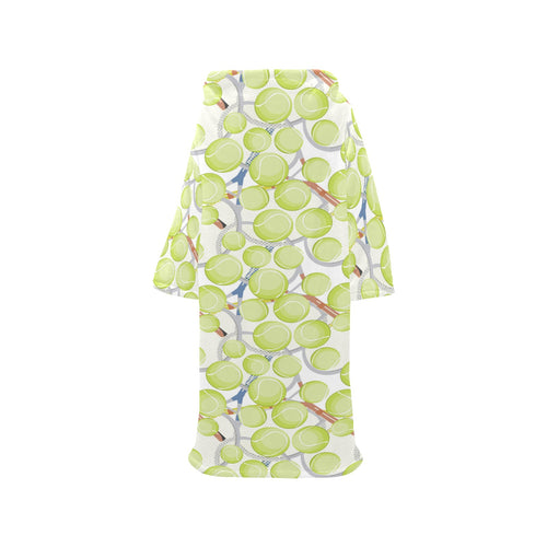 Tennis Pattern Print Design 01 Blanket Robe with Sleeves