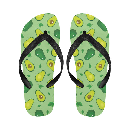 Avocado pattern green background Unisex Flip Flops
