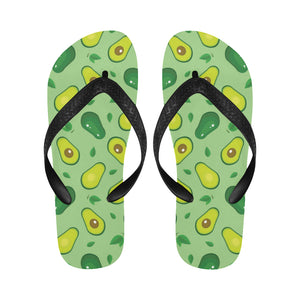 Avocado pattern green background Unisex Flip Flops