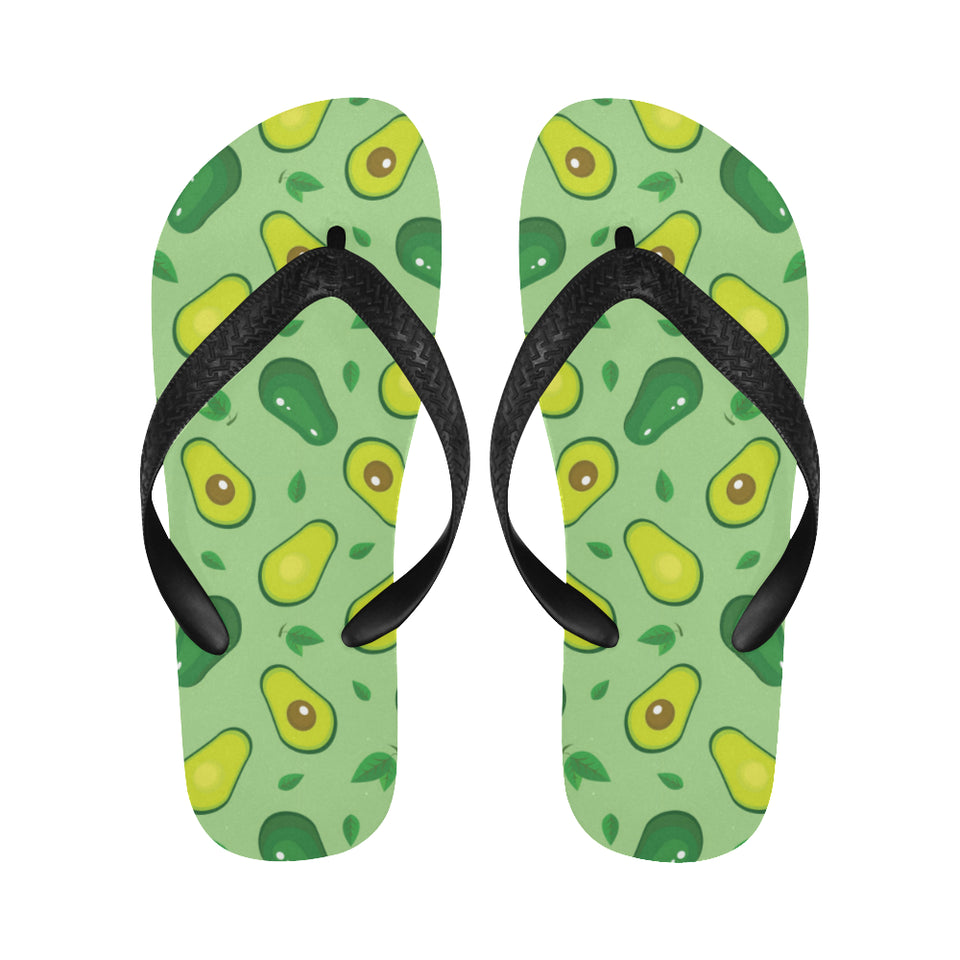 Avocado pattern green background Unisex Flip Flops