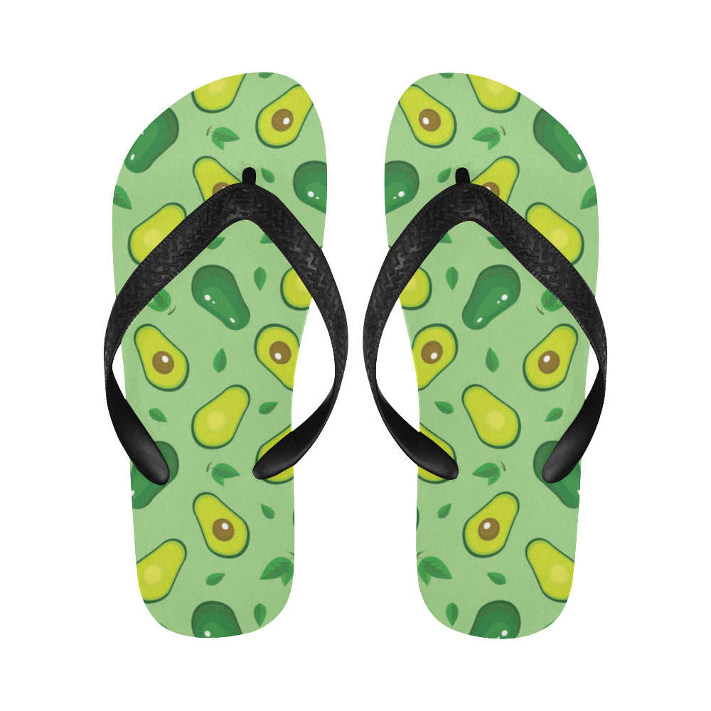 Avocado pattern green background Unisex Flip Flops