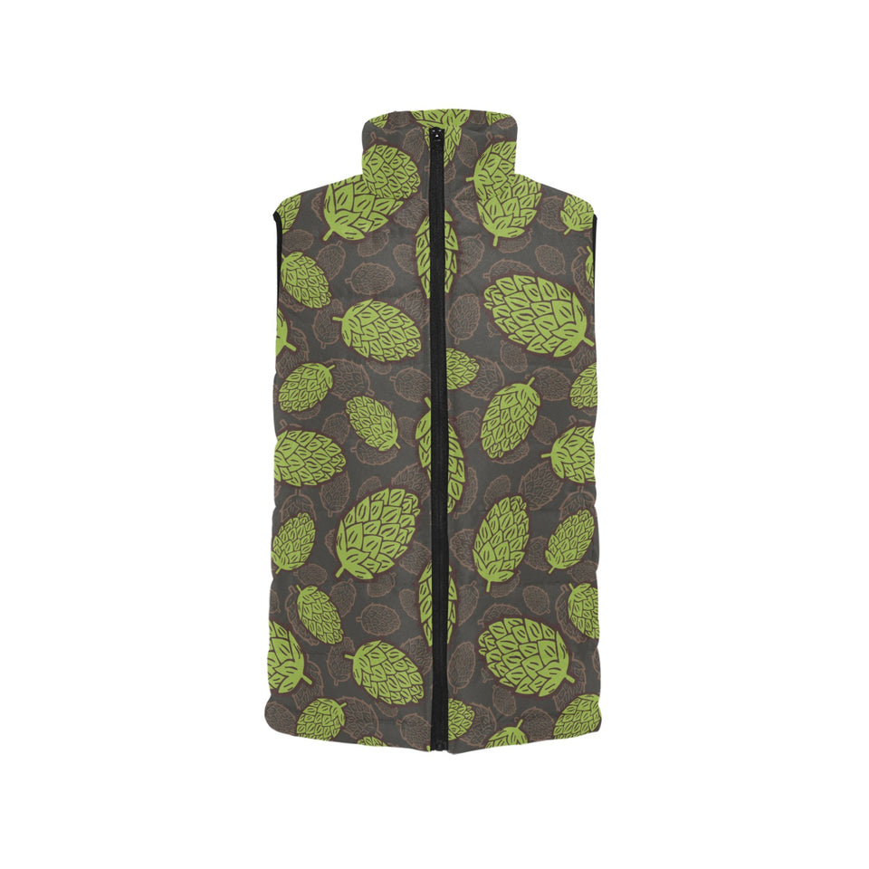 Hop pattern black background Women's Padded Vest