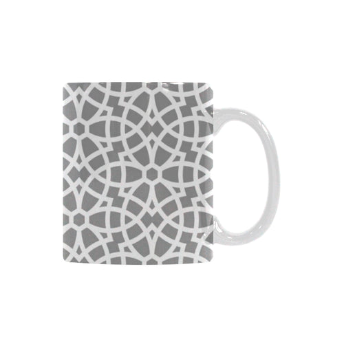 arabic gray pattern Classical White Mug (Fulfilled In US)