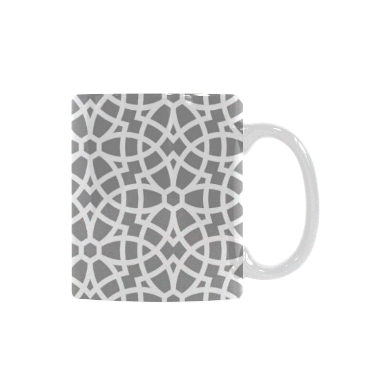 arabic gray pattern Classical White Mug (Fulfilled In US)