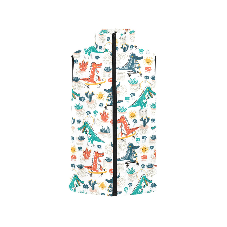 Cute Crocodile Pattern Women's Padded Vest