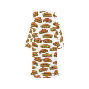 Sandwich Pattern Print Design 02 Blanket Robe with Sleeves