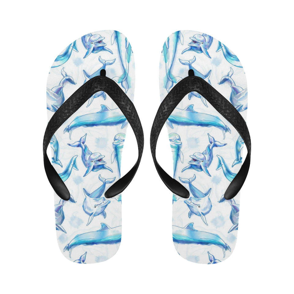 Watercolor dolphin pattern Unisex Flip Flops
