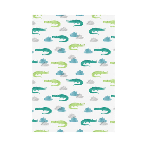 watercolor crocodile pattern House Flag Garden Flag