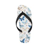 blue butterfly pattern Unisex Flip Flops