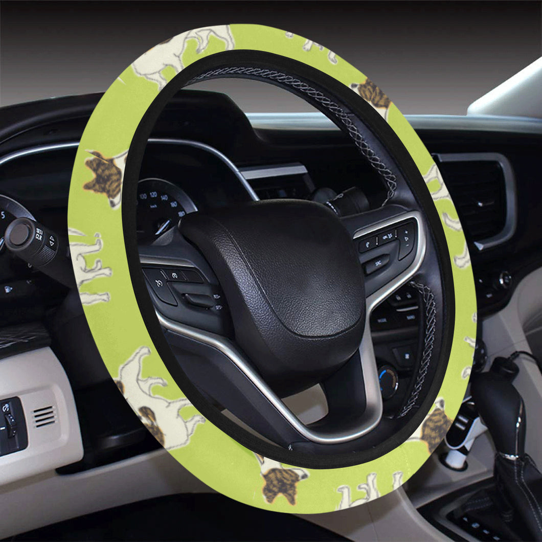 Jack Russel Pattern Print Design 01 Car Steering Wheel Cover