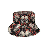 Red snake skull pattern Unisex Bucket Hat