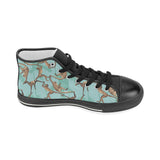 Monkey Palm tree background Women's High Top Canvas Shoes Black