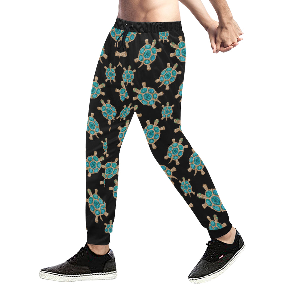 Sea turtle blue stone pattern Unisex Casual Sweatpants