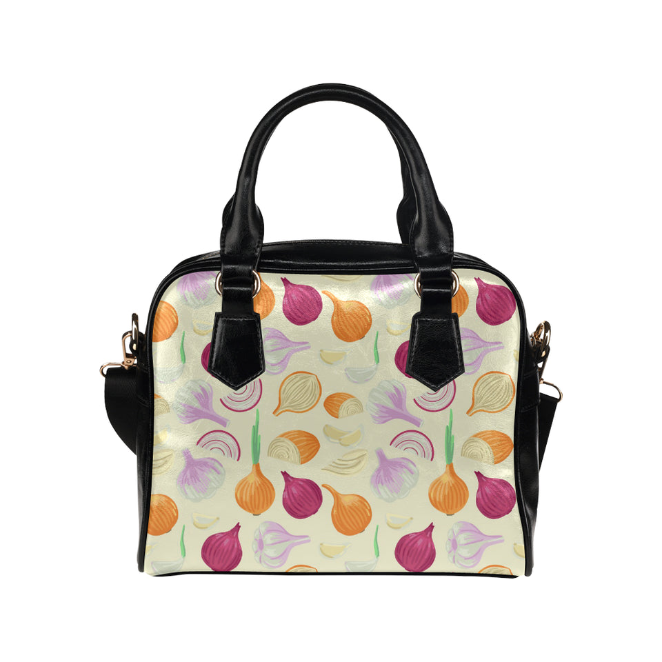 Onion garlic white red pattern Shoulder Handbag
