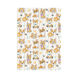 Cute dog corgi striped background pattern House Flag Garden Flag