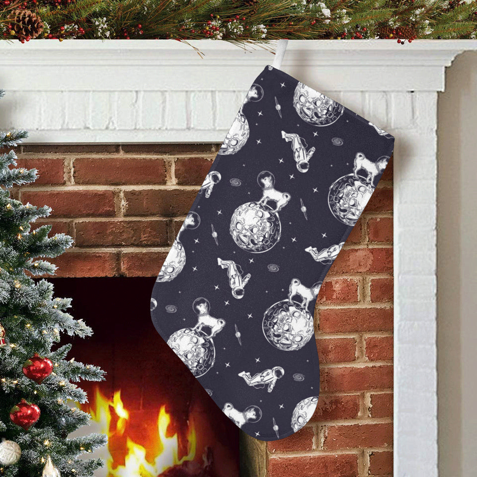 Chihuahua space helmet. astronaut pattern Christmas Stocking