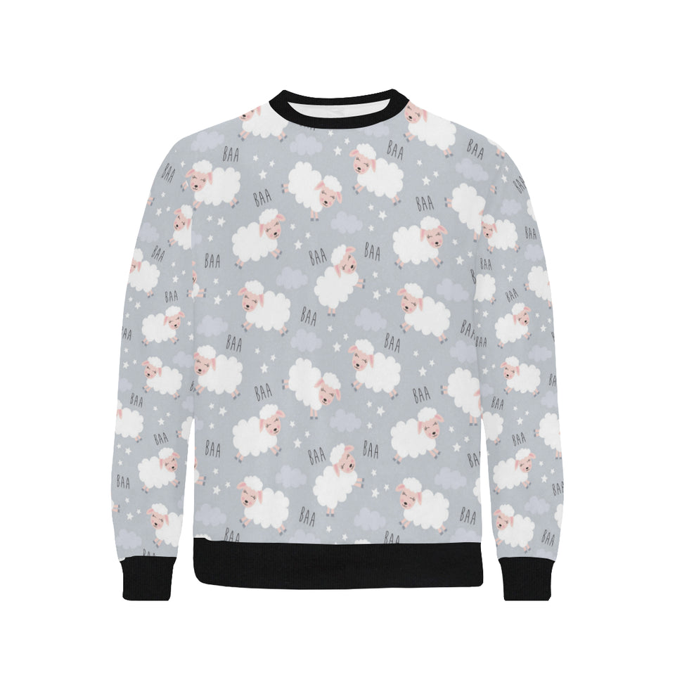 Sweet dreams sheep pattern Men's Crew Neck Sweatshirt