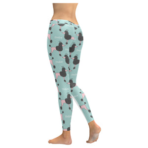 poodle dog green background Women's Legging Fulfilled In US