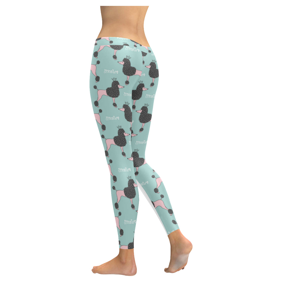 poodle dog green background Women's Legging Fulfilled In US