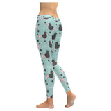 poodle dog green background Women's Legging Fulfilled In US