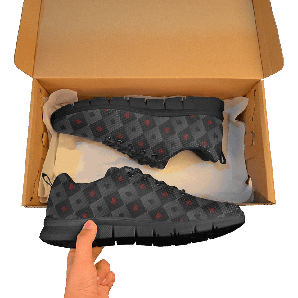 Casino Cards Suits Pattern Print Design 05 Men's Breathable Sneakers ( Model 055)