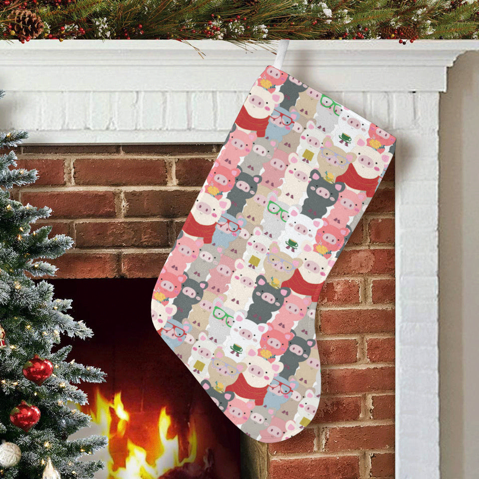 Pig Pattern Print Design 02 Christmas Stocking