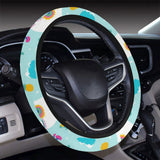 Llama alpaca cactus leaves pattern Car Steering Wheel Cover