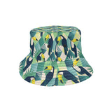 Toucan tropical leaves design pattern Unisex Bucket Hat
