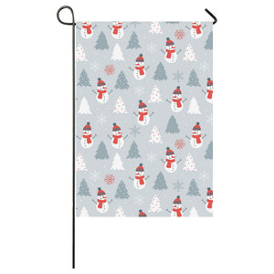 Snowman christmas tree snow gray background House Flag Garden Flag