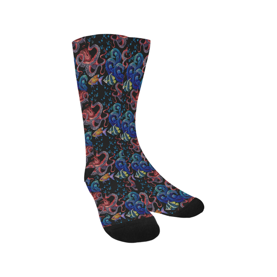 Octopus sea wave tropical fishe pattern Crew Socks