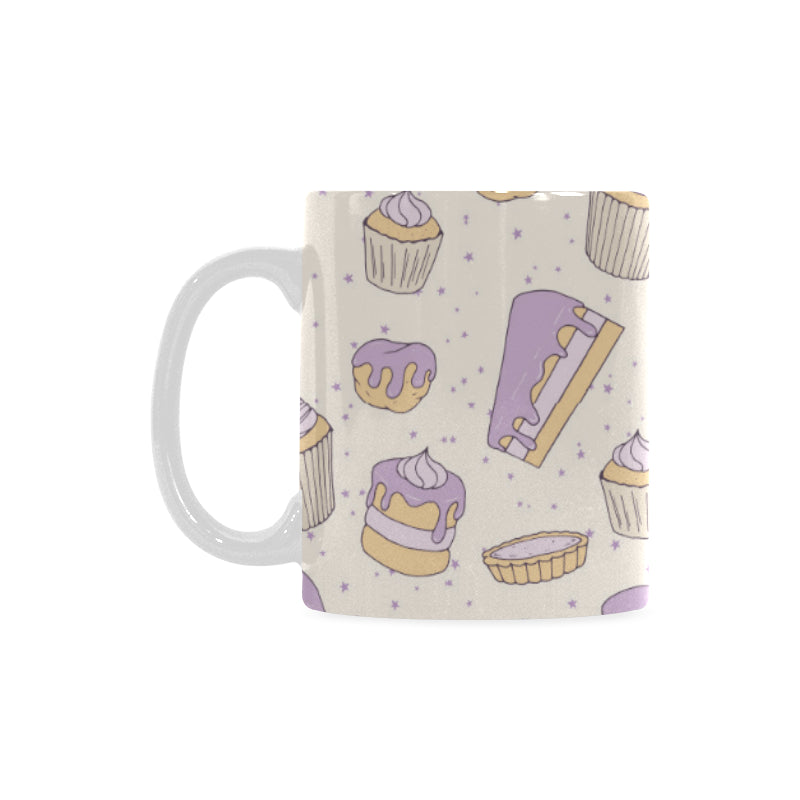 Cakes pies tarts muffins and eclairs purple bluebe Classical White Mug (Fulfilled In US)