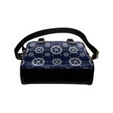 nautical steering wheel design pattern Shoulder Handbag
