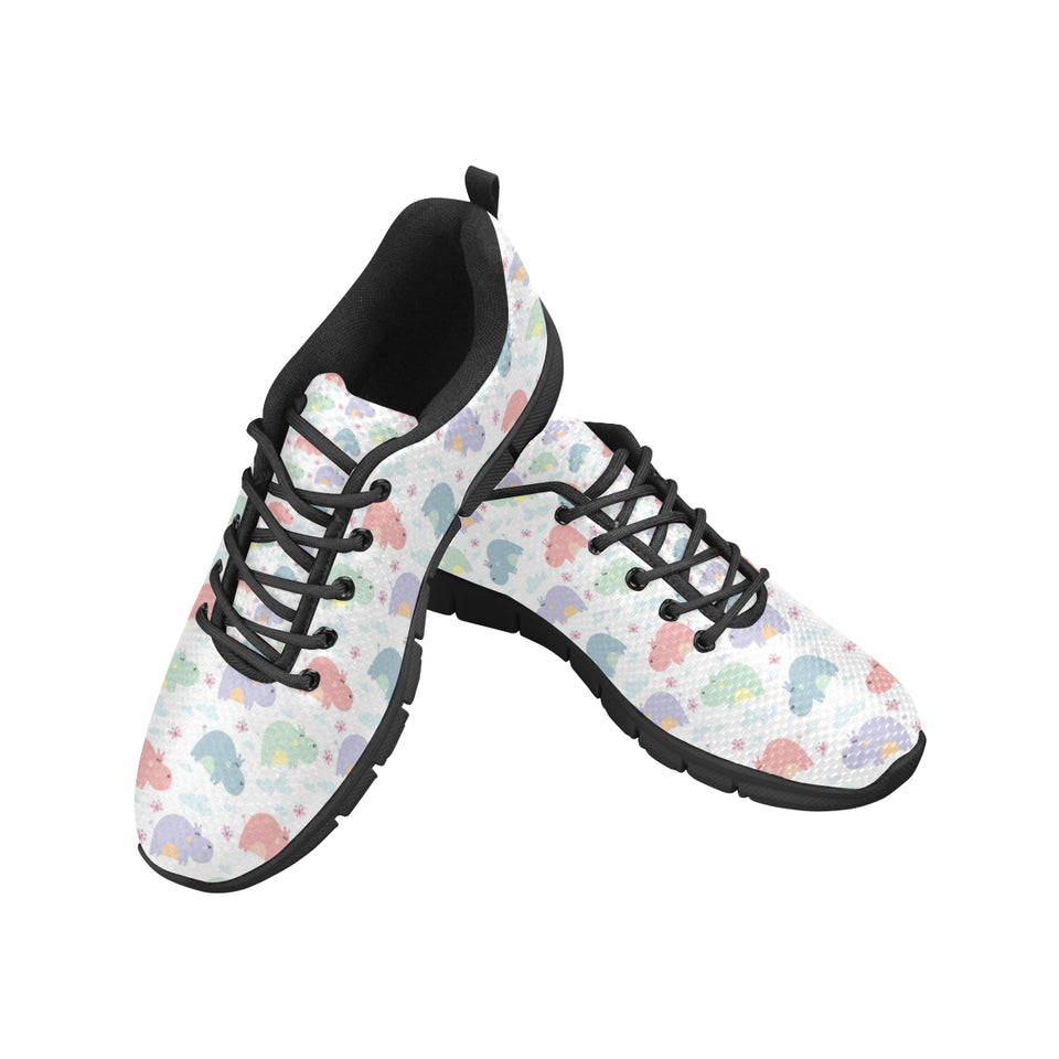 Hippopotamus Pattern Print Design 03 Men's Breathable Sneakers ( Model 055)