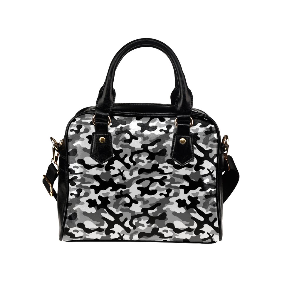 Black white camouflage pattern Shoulder Handbag