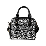 Black white camouflage pattern Shoulder Handbag