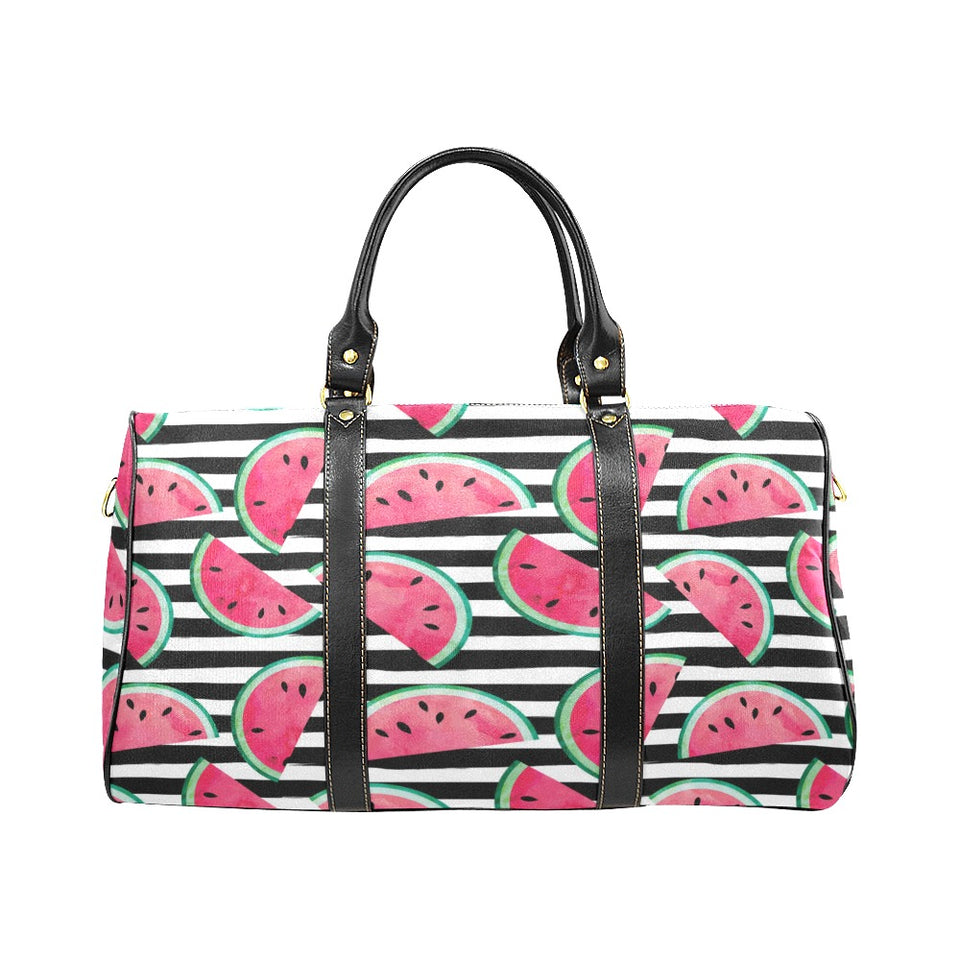 Watercolor paint textured watermelon pieces Travel Bag