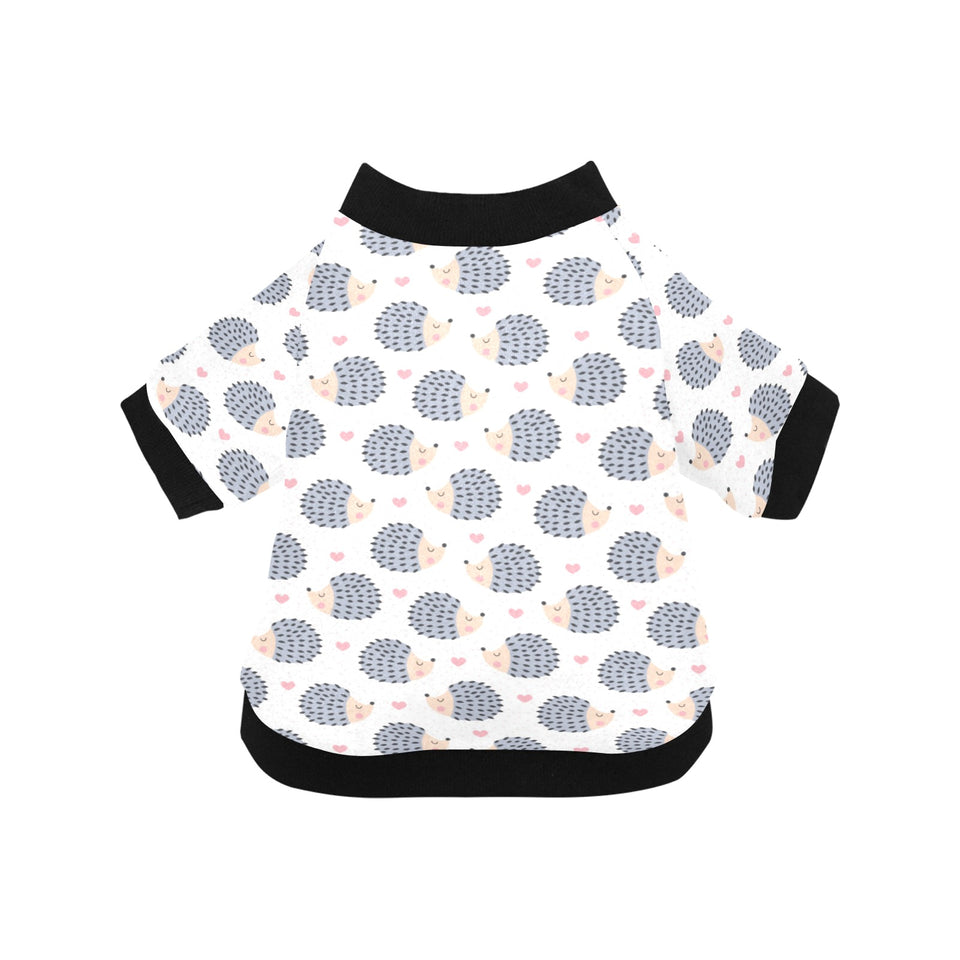 Hedgehog Pattern Print Design 04 All Over Print Pet Dog Round Neck Fuzzy Shirt