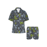 blueberry pattern Women's V-Neck Short Pajama Set