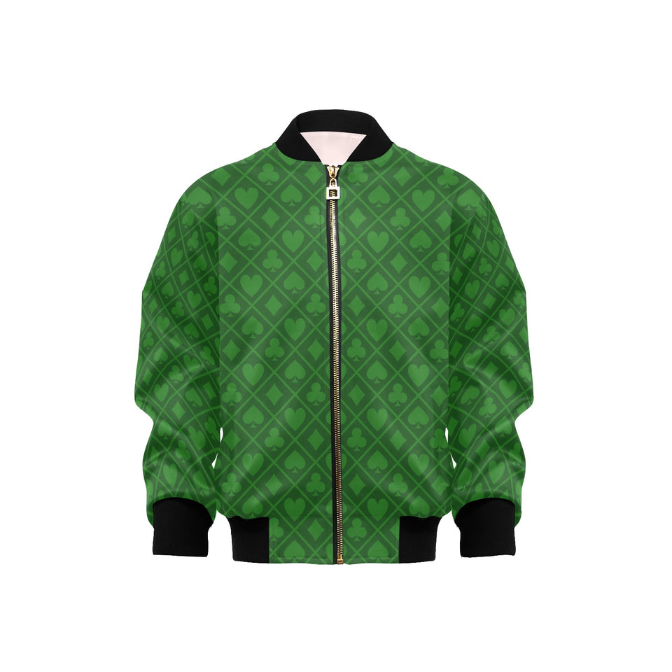Casino Cards Suits Pattern Print Design 04 Kids' Boys' Girls' Bomber Jacket