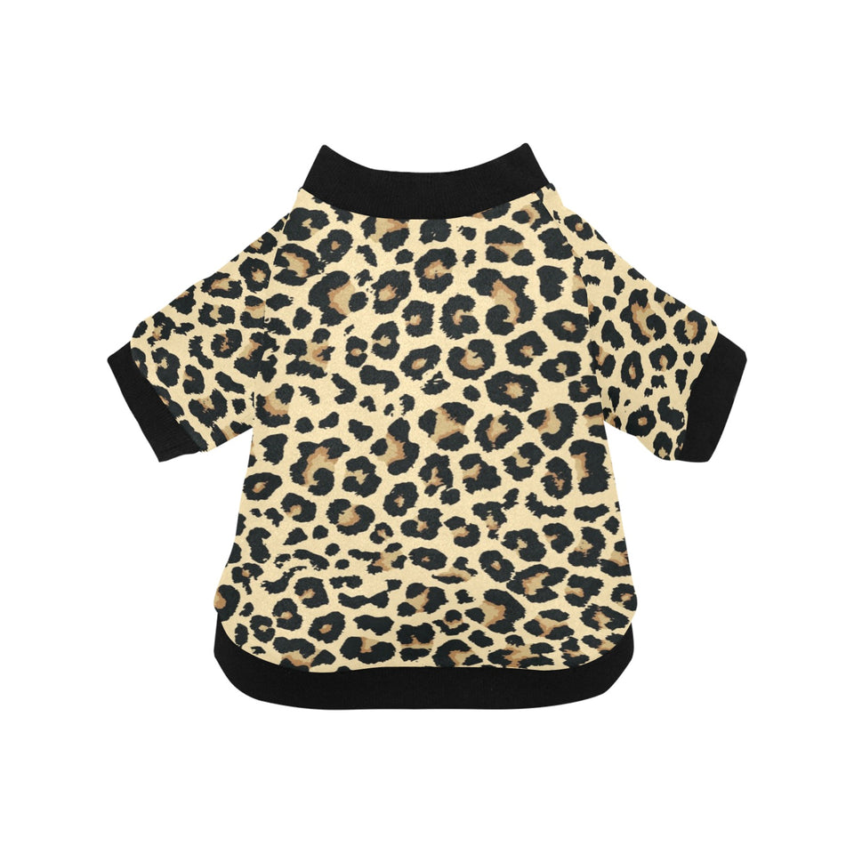 Leopard print design pattern All Over Print Pet Dog Round Neck Fuzzy Shirt