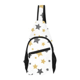 hand drawn gold black star pattern All Over Print Chest Bag
