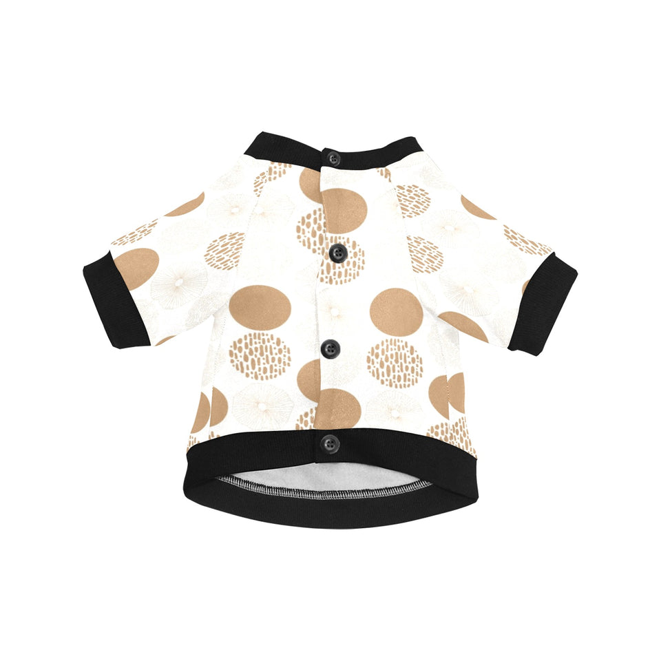 Gold Texture mushroom pattern All Over Print Pet Dog Round Neck Fuzzy Shirt