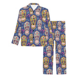 Sugar skull flower pattern Men's Long Pajama Set